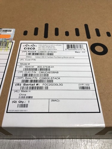 C2960X-STACK CISCO 800-37538-02 CATALYST 2960X FLEXSTACK MODULE CMUCAEGBAB NEW - Picture 6 of 6