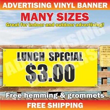 LUNCH SPECIAL 3.00 advertising Banner Vinyl Mesh Sign Breakfast dinner price