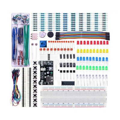 Electronics Component Basic Kit with 830 tie-points Breadboard Cable Resisto _cn