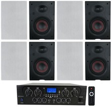 Rockville RPA40BT 4-Room/Zone Home Audio Kit w/Receiver 8 In-Wall Speakers