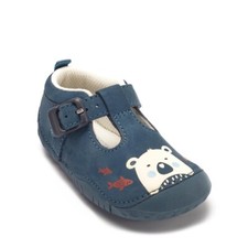 Boys Start-Rite Grizzly Dusty Blue T-bar Pre-Walkers Size 2F/EU 17.5 RRP: 33.00