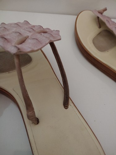 HELMUT LANG Croco Embossed Blush Pink Flat Thong Sandals ITALY 38.5 - US 8.5 9 - Foto 6 di 11