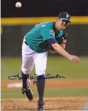 TOM WILHELMSEN  SEATTLE MARINERS    ACTION SIGNED 8x10
