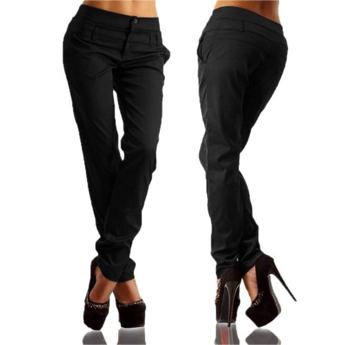 Womens High Waist Trousers Straight Leg Pants for Work Lightweight Long Length P - Picture 23 of 32