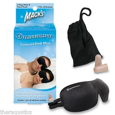 MACK's Contoured DREAMWEAVER SLEEP MASK Travel Trips Naps Washable Earplugs 2034