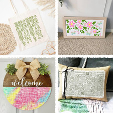 19Pcs Stencils Crafts Reusable Musical Notes Brick Branches Floral Texture Dot