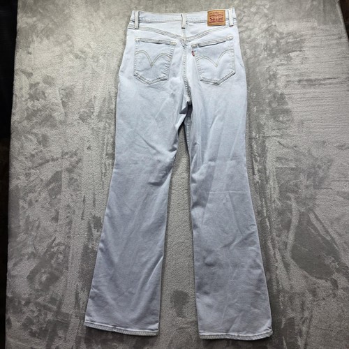 Levis Ribcage Boot Jeans Womens 32 Light Wash Blue High Rise Button Fly Denim - Picture 4 of 14