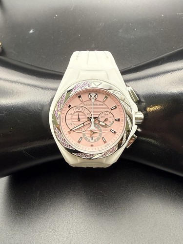 TechnoMarine 113016 Cruise W/ Charm Diamond & Pink Sapphire Bezel Chrono Set B2 - Picture 2 of 21