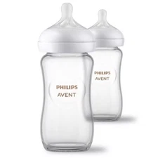 Philips Avent Glass Natural Baby Bottles With Natural Response Nipples - 8oz/2pk
