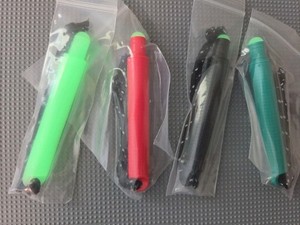 CountyComm Maratac Lot Of 4 Pop Out Pens! Black, Red, Glow, Green, & Lanyard!