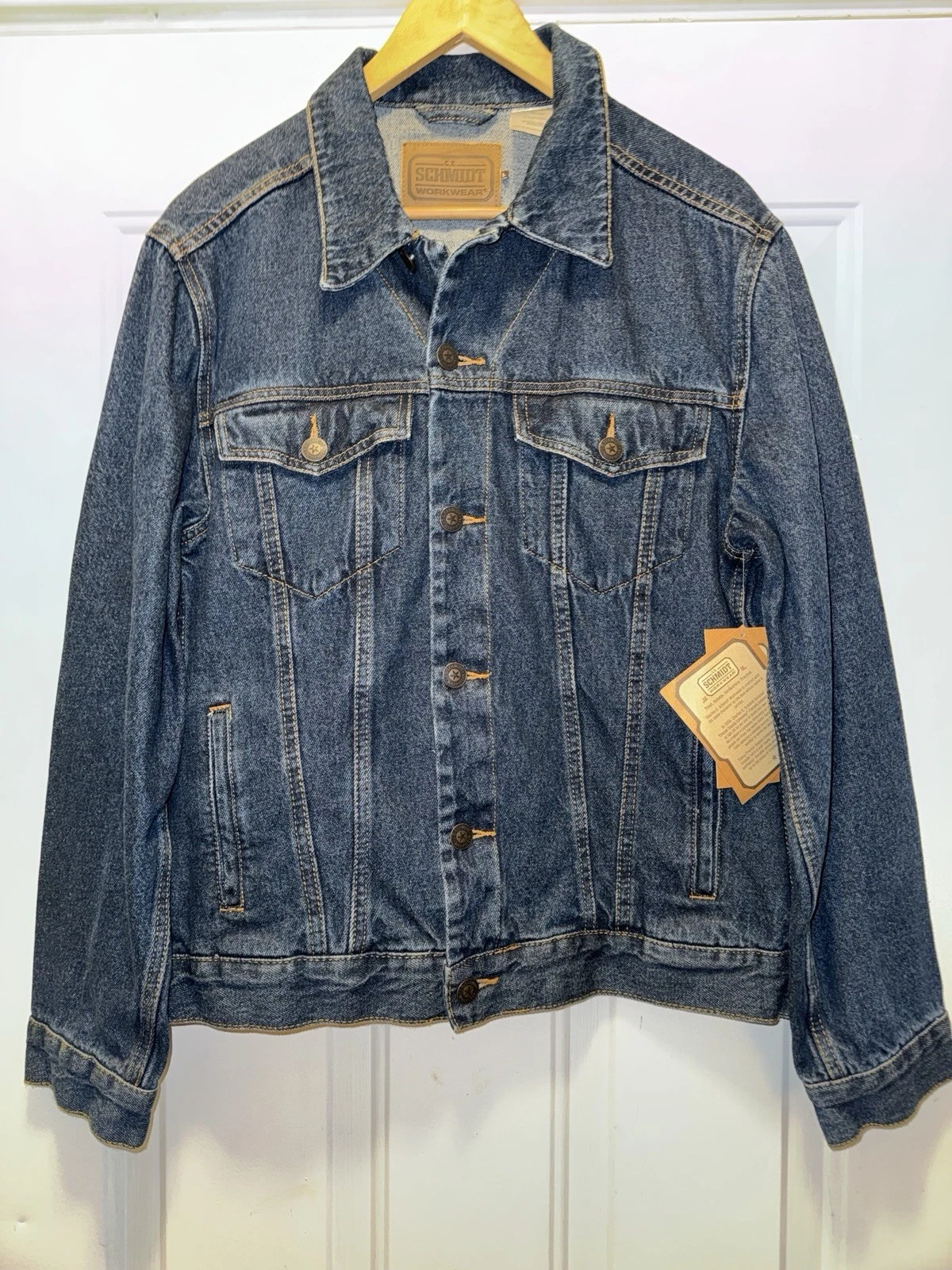 C.E. Schmidt Workwear Denim Trucker Jacket Men Large Blue NWT 19-R570 1N - product detail image 2