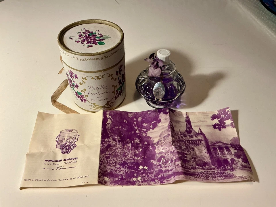 Ancien  flacon de parfum « Violettes de Toulouse » BERDOUES - Photo 1/3