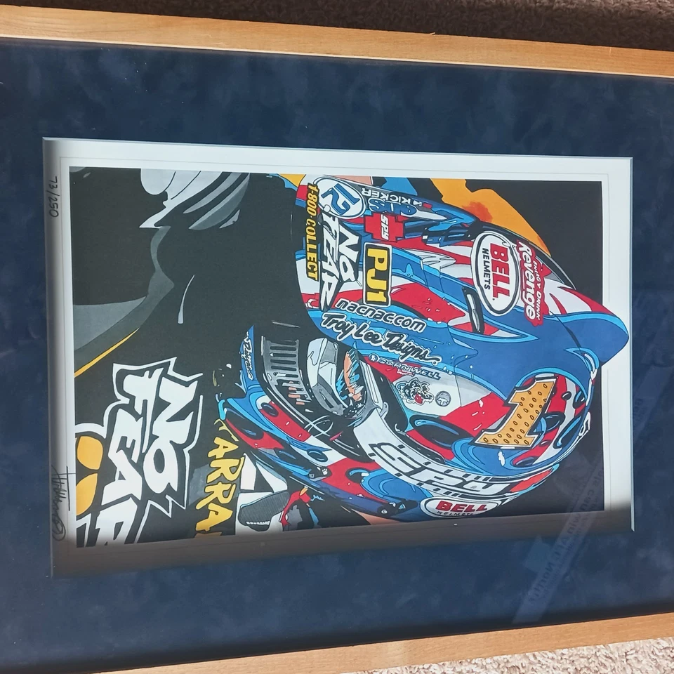 Raro Jeremy McGrath Impresión Obra de Arte Tim Berry #/250 Yamaha No Fear Motocross 19x26 Foto 3 de 4