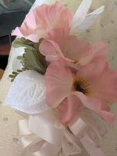 Curso de seda vintage años 80 hecho a mano con cinta Millnery