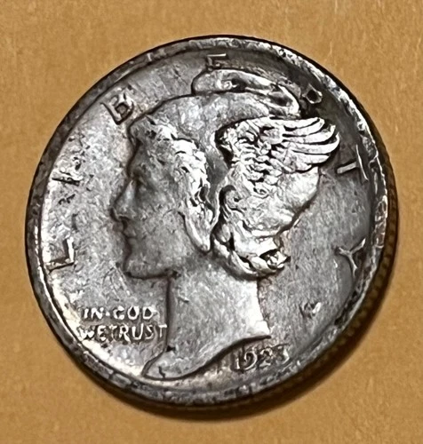 1923-s Mercury Dime EF.