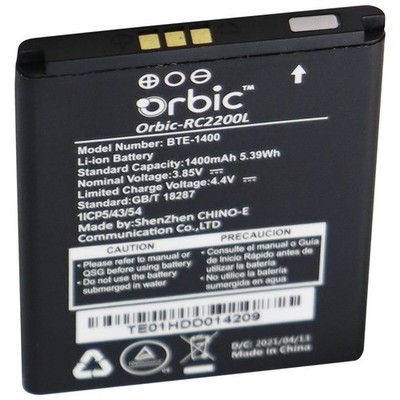 Orbic 3.85V Rechargeable 1,400mAh Battery - Black (BTE-1400)