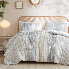 INK IVY Imani 3 Piece Cotton Duvet Cover Set Full Queen with Shams MSRP 260