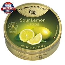 Sour Lemon Hard Candy Drops 5.3 Ounce Tin