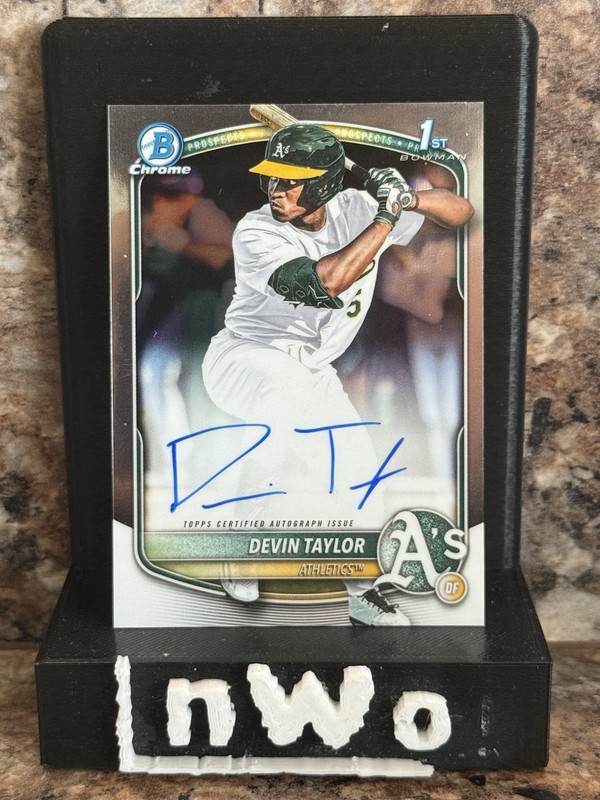 Devin Taylor 2025 Bowman Draft 1st Bowman Chrome On-Card Auto #CPA-DT Athletics