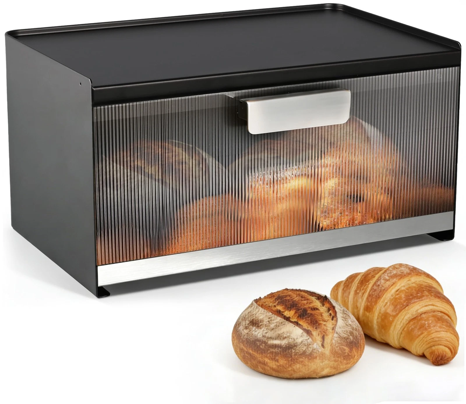 Metal Bread Box for Kitchen Countertop, 10 Quart Morden Bread Storage Contain...
