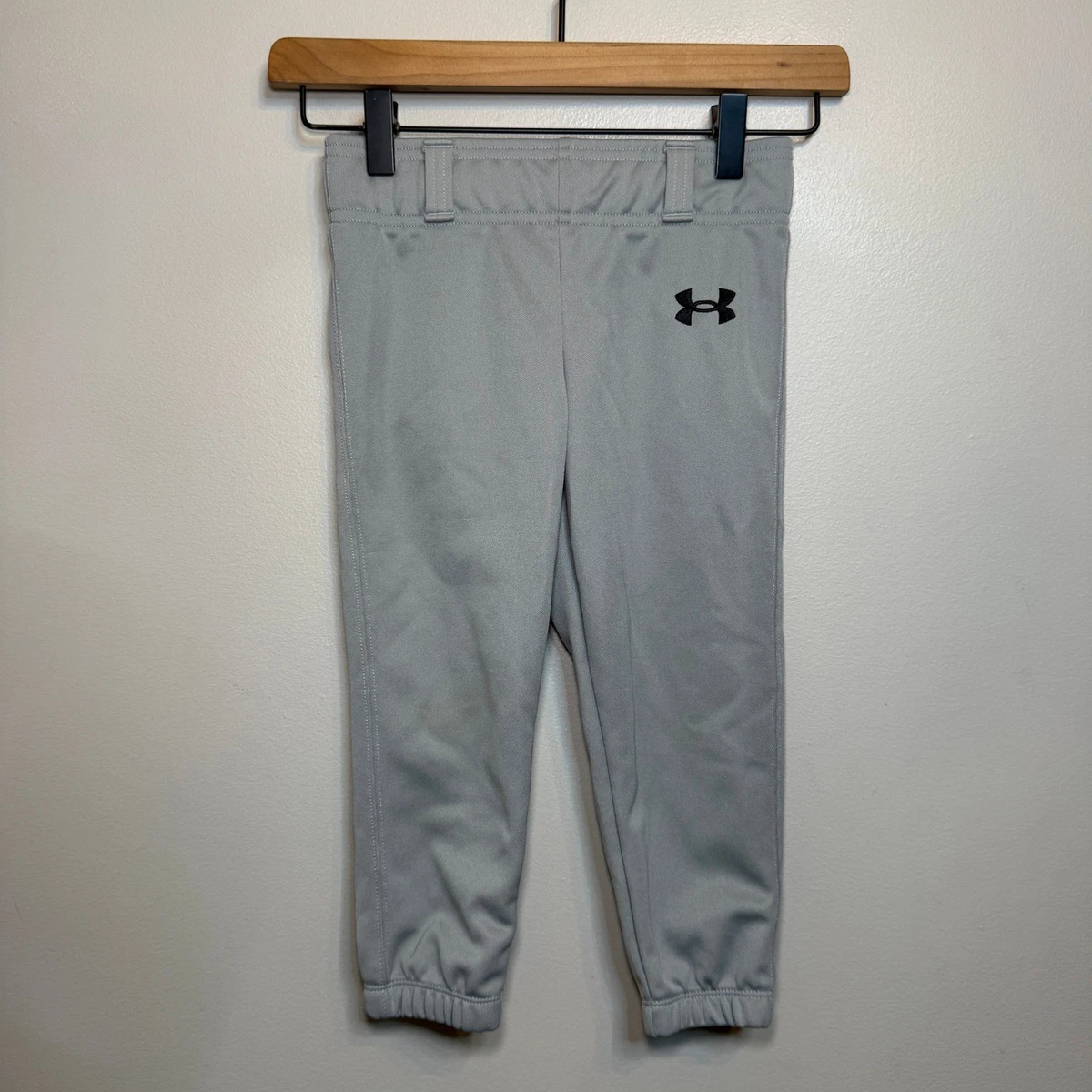 Under Armour Boys Grey Baseball Pants Youth XXS Elastic Waist Athletic