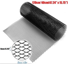 Black Aluminum Mesh Grill Cover Car Bumper Fender Hood Vent Grille Net 47x15