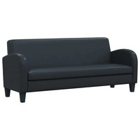 3-Sitzer-Sofa Kunstleder Schwarz Couch Polsterbank Wohnzimmer