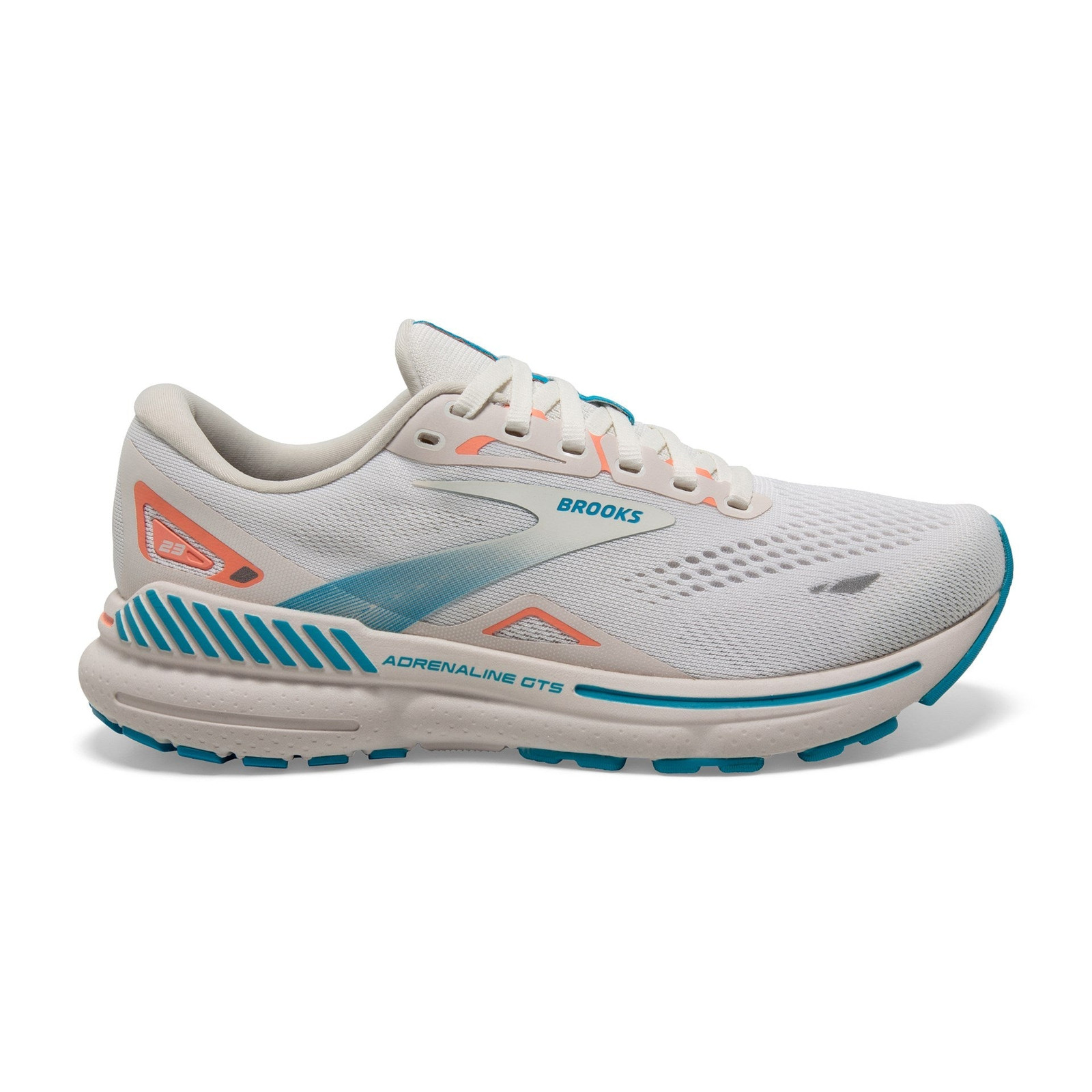 Женские кроссовки Brooks Adrenaline GTS 23, Кокосовый орех/Папайя / Голубой, 8,5 мл, США