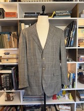 Polo Ralph Lauren Sport Coat Silk  Wool Classic Plaid Blazer 40R Made in Italy