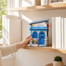 3D Bausatz B&uuml;cherecke einfache Montage Miniatur B&uuml;cherregal Modell Handarbeit