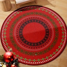Christmas Red Velvet Mat, Soft, Durable, Non-Slip, Machine Washable, Suitable fo