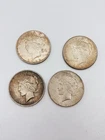 Lot Of 4 Silver Peace Dollars 1922 1923 1924 US Coins