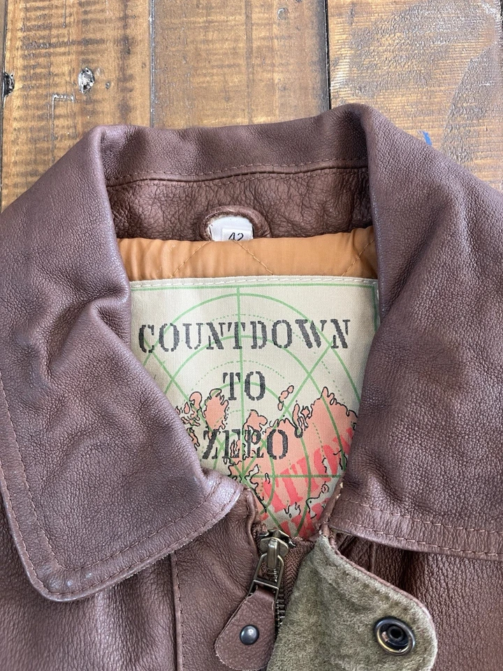 Chaqueta Bomber Count Down To Zero By Midwest de Cuero Marrón para Hombre Talla 42 Foto 3 de 4