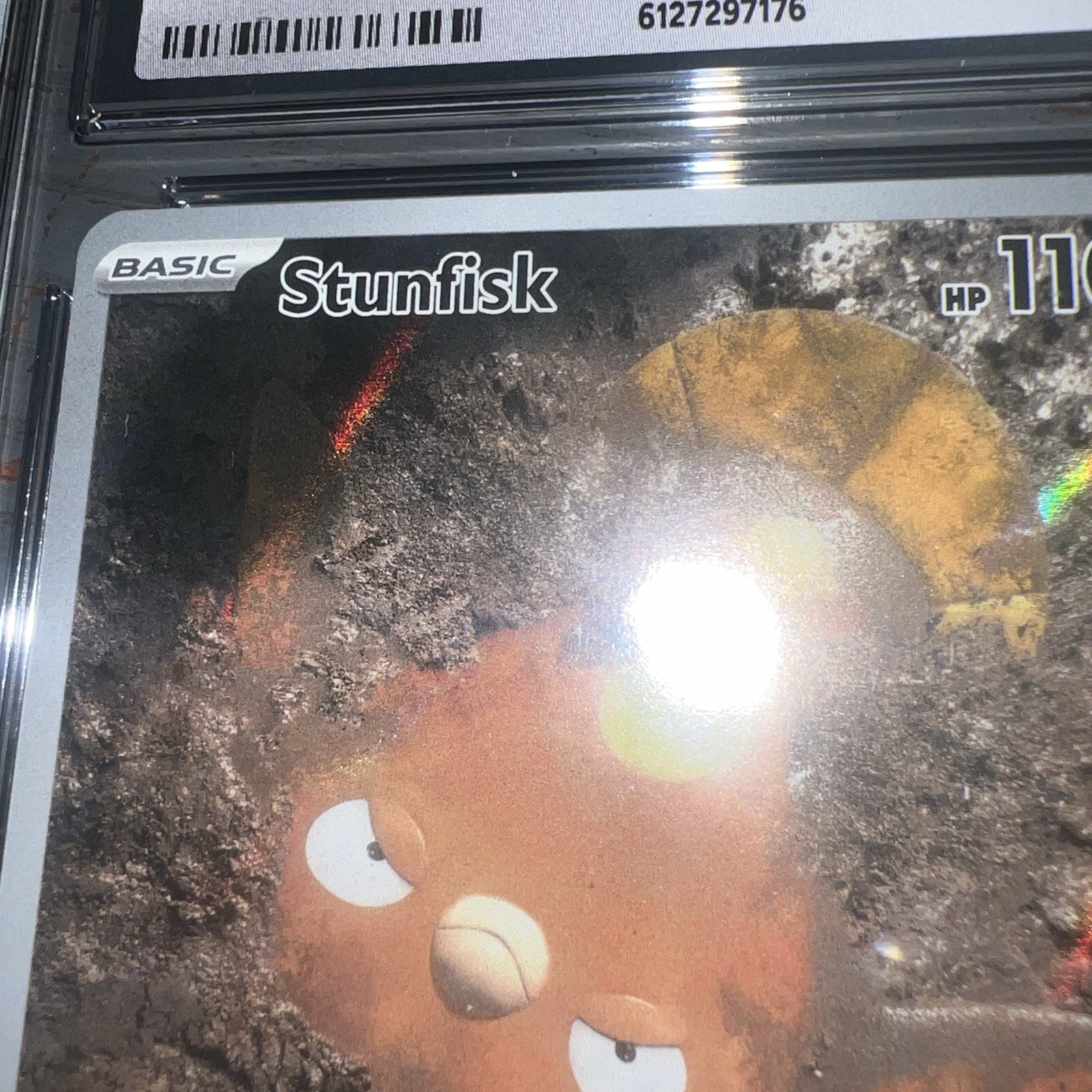 Stunfisk 202/191 Illustration Rare Surging Sparks English 2024 Pokemon PSA Holo view 5