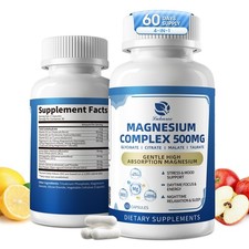 2 Pack Magnesium Complex for Women and Men 4-in-1 60 Count Pack of 2 