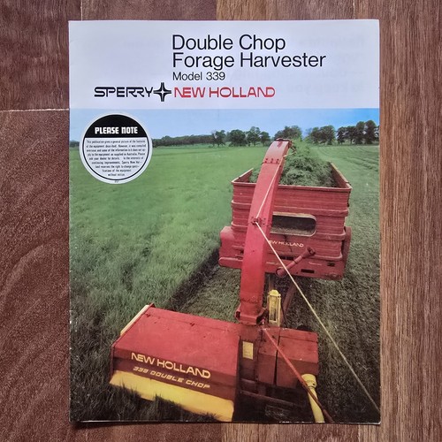Vintage Sperry New Holland Model 339 Double Chop Forage Harvester Farm Brochure