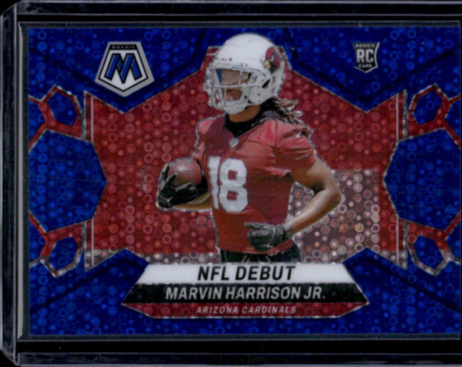 2024 Panini Mosaic #283 Marvin Harrison Jr. Mosaic No Huddle Blue #/75