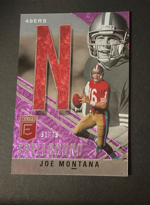 2021 Panini Donruss Elite Spellbound Purple Joe Montana 51/75 #S-N 49ers (CS2)