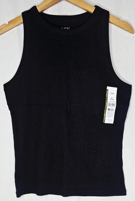 Time and Tru Reg Plus Black Fitted High Neck Rib Tank Top Choose XL 2XL or 3XL