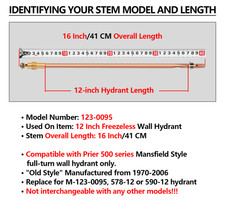 123-0095 forPrier 500 Series Mansfield Style Stem Assembly 16inch Overall Length