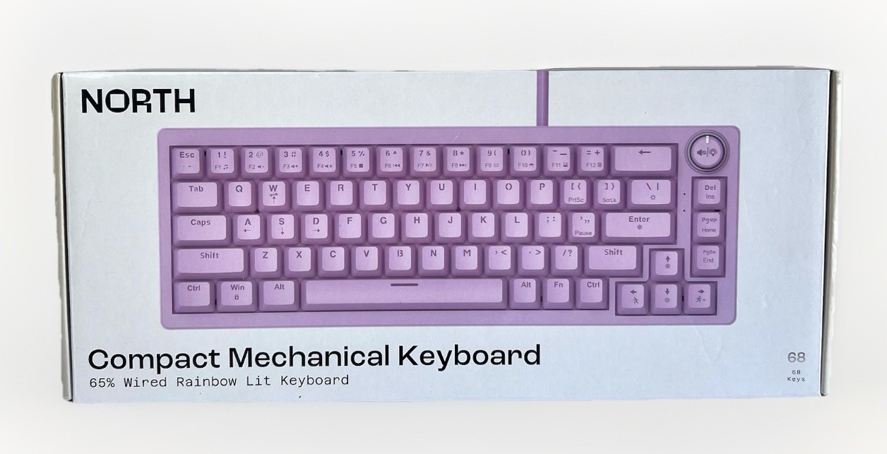 North Base Compact Keyboard 65% Wired Pink w/ Customizable RGB Backlighting NEW