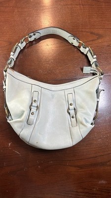 FRYE Ice Mint Blue Soft Leather Hobo Shoulder Bag Antique Brass Rings
