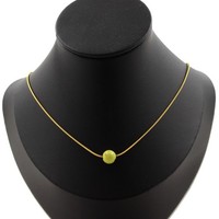 Halskette 1 Perle Serpentine 8 Mm Kette Stahl Golden Edelstahl