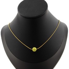 Collana 1 Perla Serpentino 8 MM Catena IN Acciaio Dorato Inox
