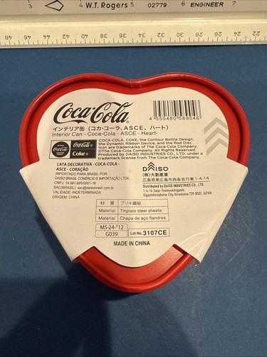 Seltenes Getränk Coca Cola Herzform Metall Box Etui leer Sammeldose - Bild 2 von 7