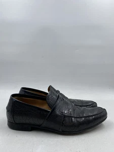 Mocassins Gucci en cuir gaufré crocodile noir M 8,5