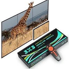Spolehli Video Wall Controller, 4K60HZ 1080p, 3x3/3x2/2x2/3x1/1x4/2x3/4x2/2x4, w