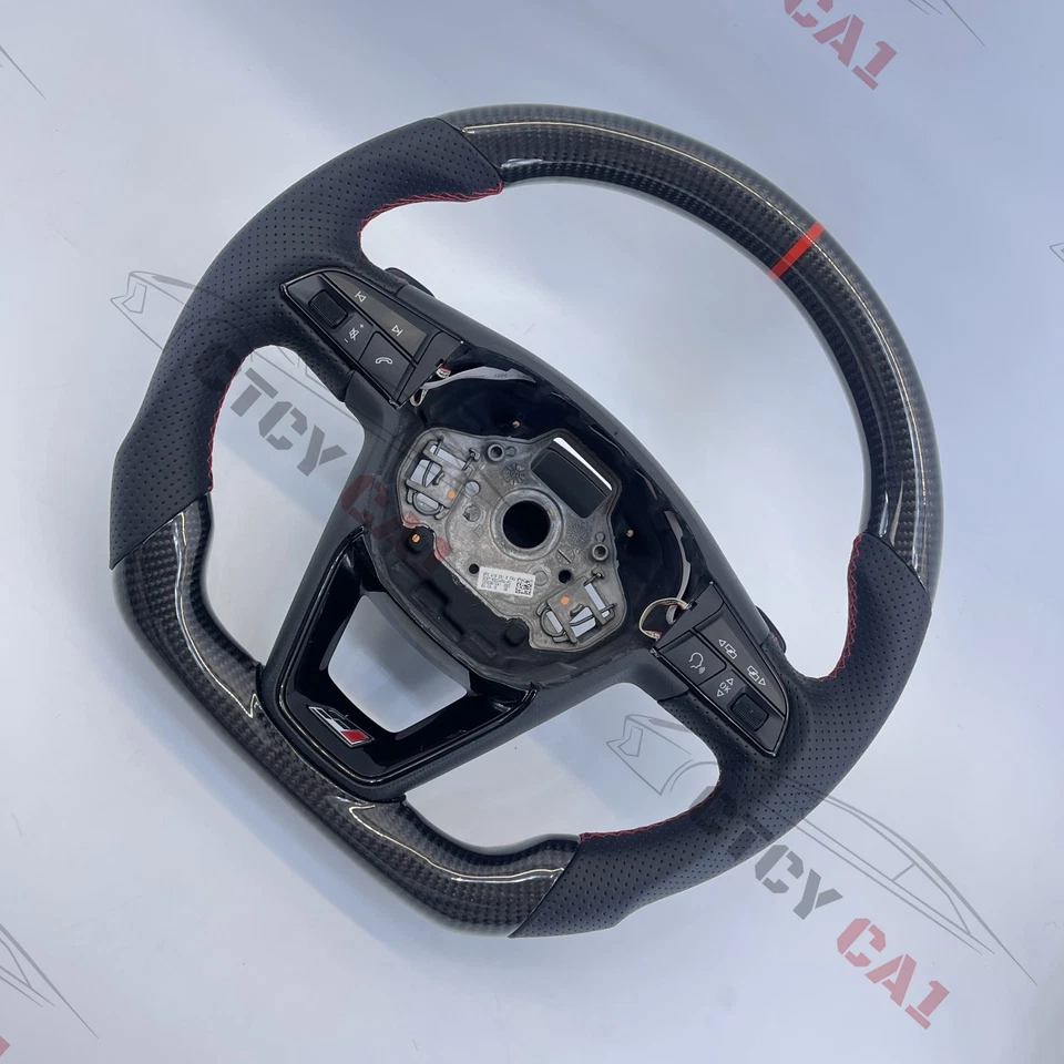 Volante de fibra de carbono personalizado para Seat Leon Cupra Mk3 FR Ibiza 2014-2020 - Imagem 2 de 4