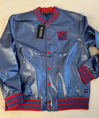 CHAQUETA BOMBER METALIZADA NY RANGERS MUJER GRANDE WILD COLECTIVE NHL HOCKEY MSG - Imagen 2 de 13
