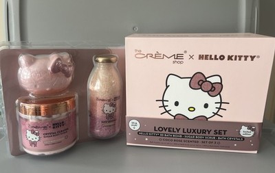 LIMITED EDITION Hello Kitty Creme Shop Lovely Luxury 3pc Bath Set Coco Rose